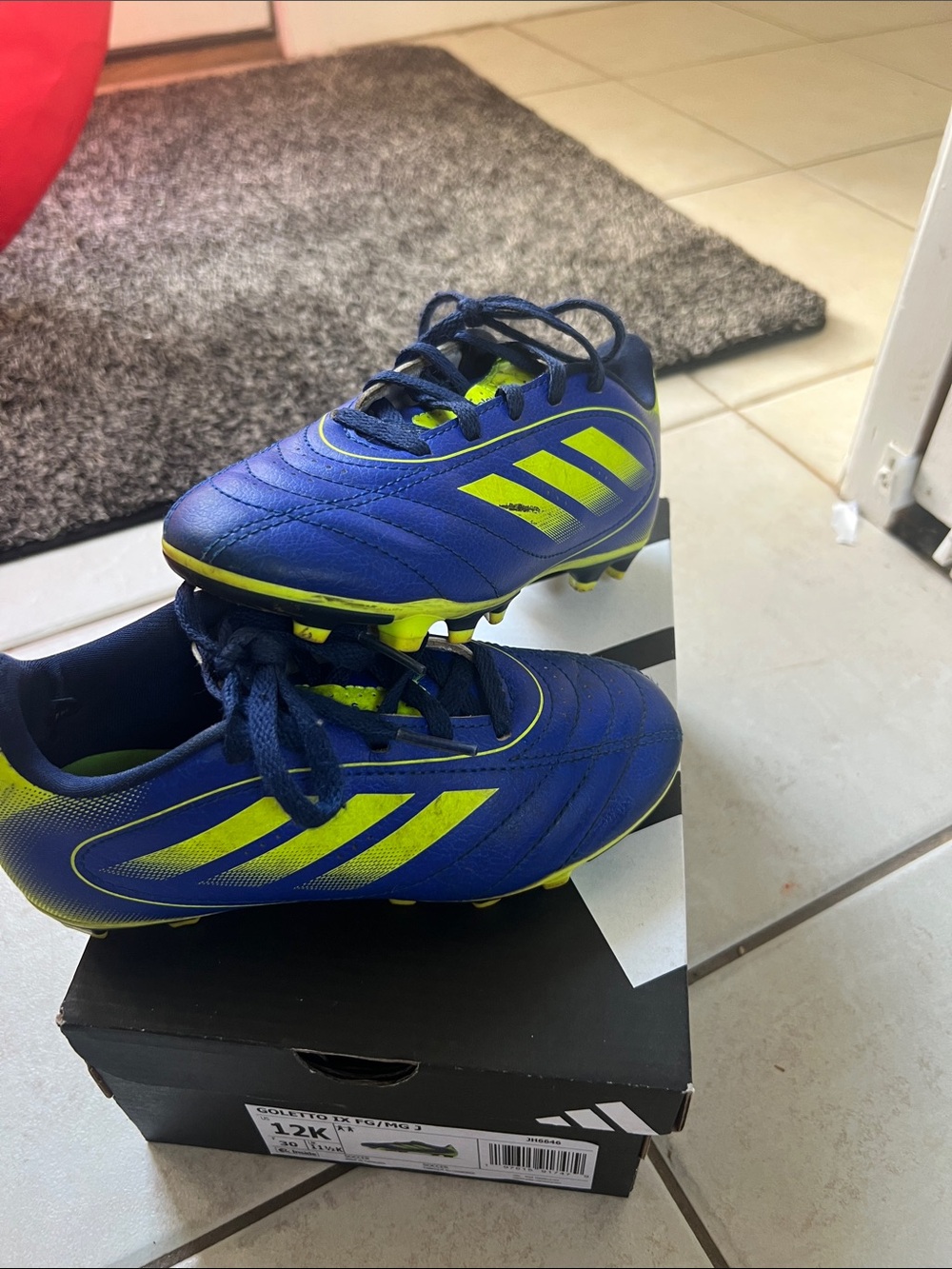 adidas Kids Blue and Yellow Soccer Cleats